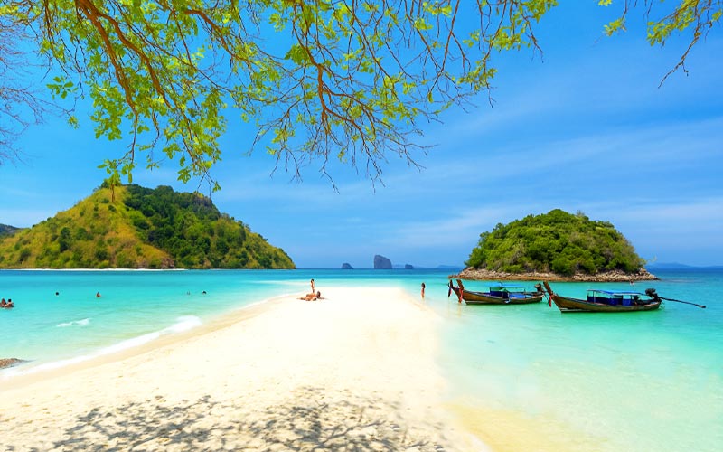 ทะเลแหวก กระบี่ โปรแกรมทัวร์ 4 เกาะ