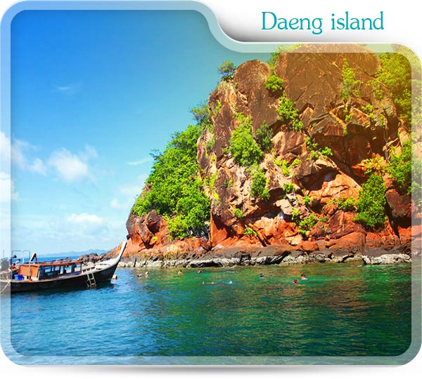 daeng island by long tail boat